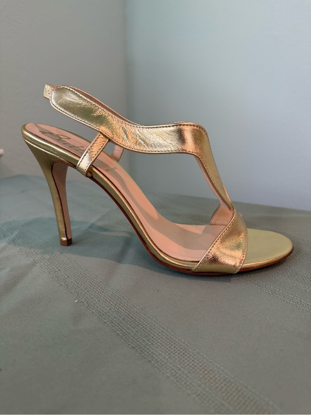 Butter Shoes “Danger” Gold Leather Sandals 10 BNIB
